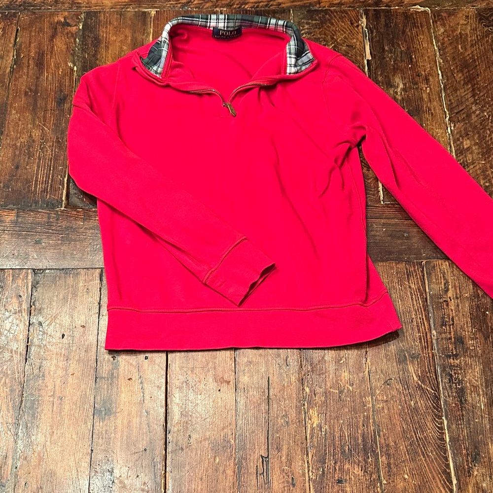 Red Polo Ralph Lauren Quarter-Zip Pullover